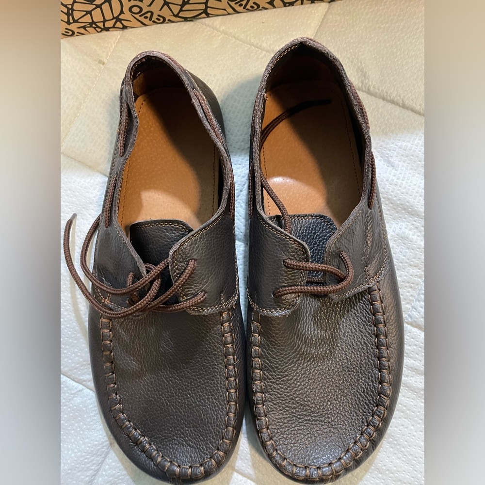 Tadeevo Barefoot Minimalist Boat Shoes, 44 (10-10.5 M/ 12-12.5 W) Brown Leather
